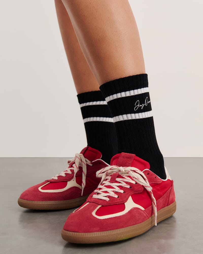 Jag Embroidered Sport Sock in BLACK/WHITE