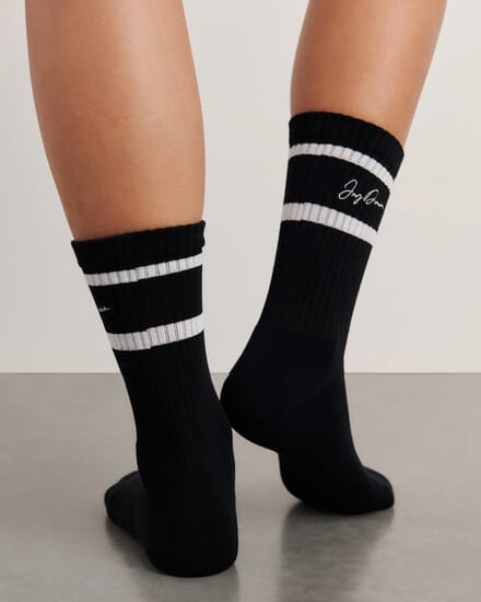 Jag Embroidered Sport Sock in BLACK/WHITE