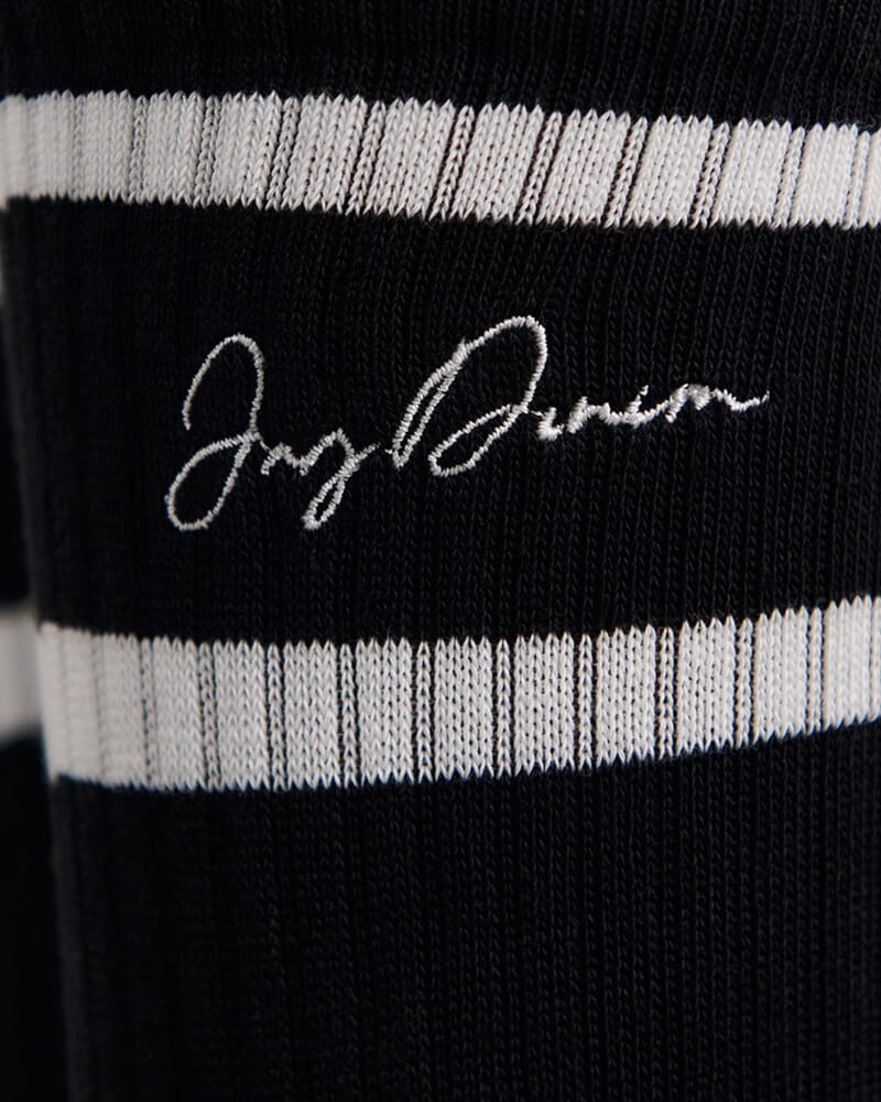 Jag Embroidered Sport Sock in BLACK/WHITE