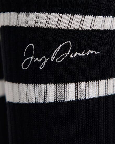 Jag Embroidered Sport Sock in BLACK/WHITE