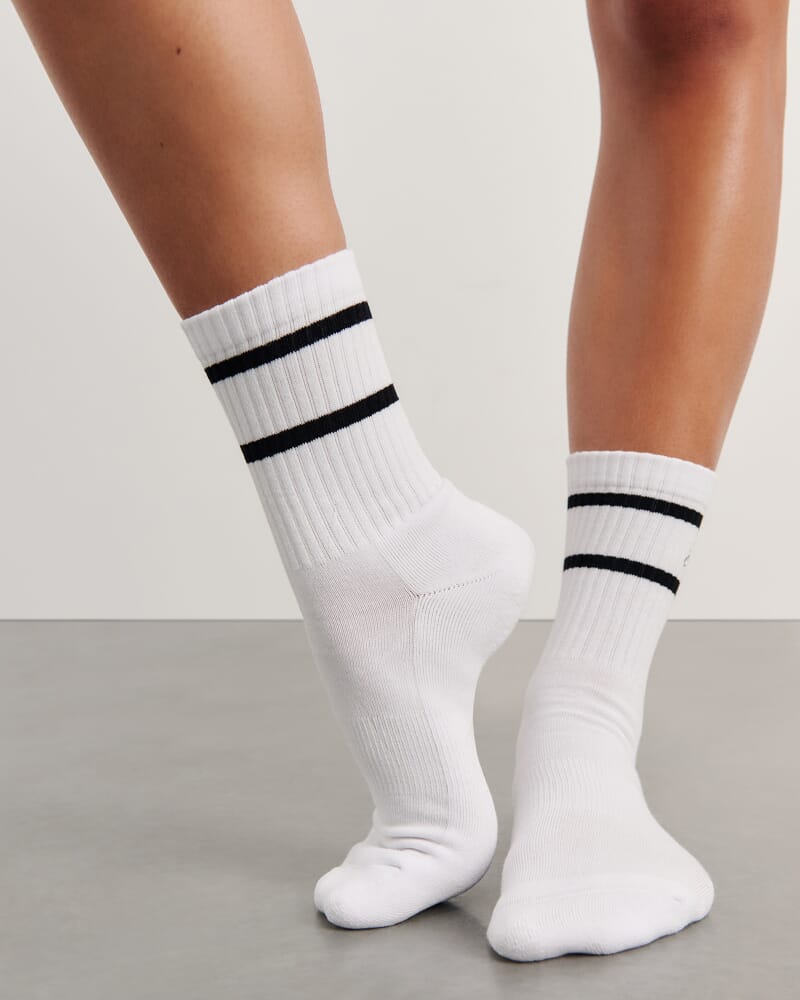 Jag Embroidered Sport Sock in WHITE/BLACK