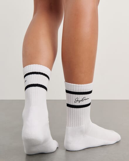 Jag Embroidered Sport Sock in WHITE/BLACK
