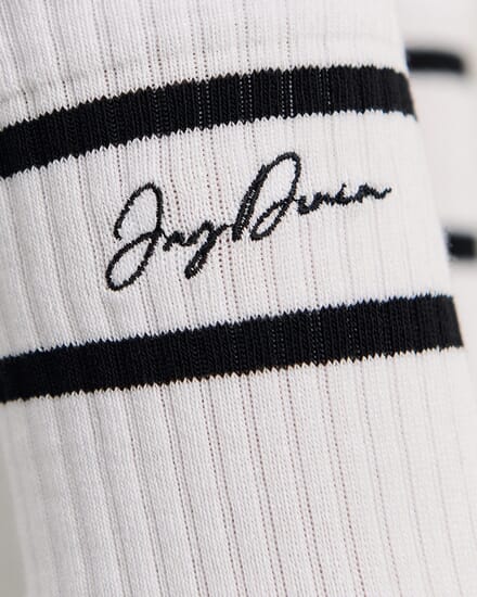 Jag Embroidered Sport Sock in WHITE/BLACK