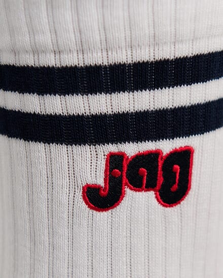 Jag Embroidered Sport Sock in WHITE/INK