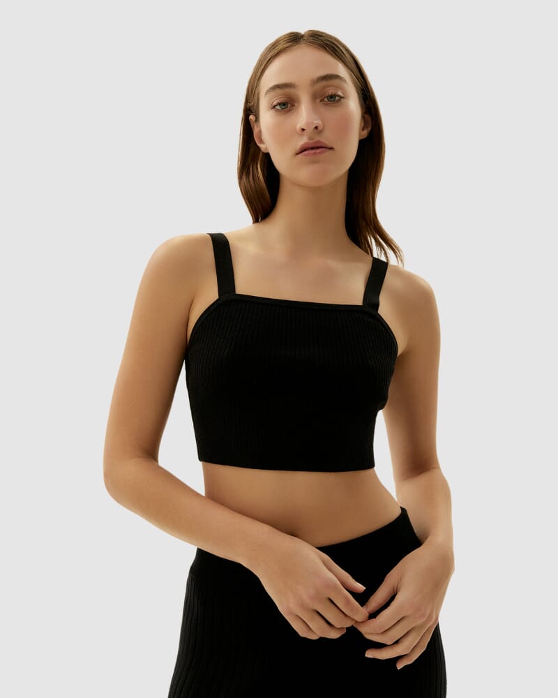 Sadie Knit Bralette in BLACK
