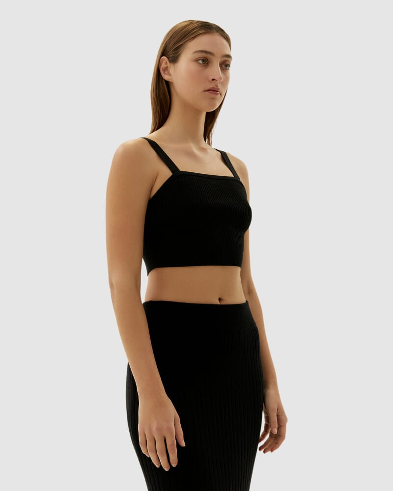 Sadie Knit Bralette in BLACK