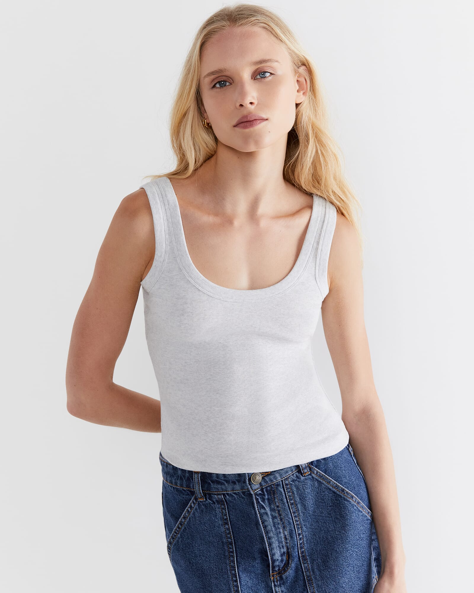Celina Cotton Rib Crew Tank