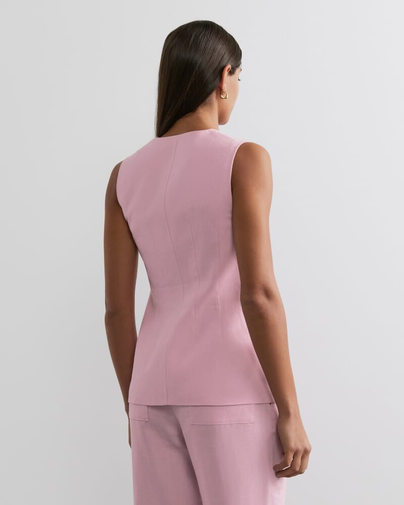 Kayla Linen Vest in PINK