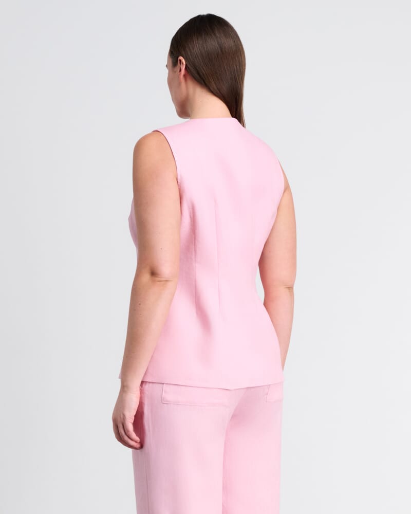 Kayla Linen Vest in PINK