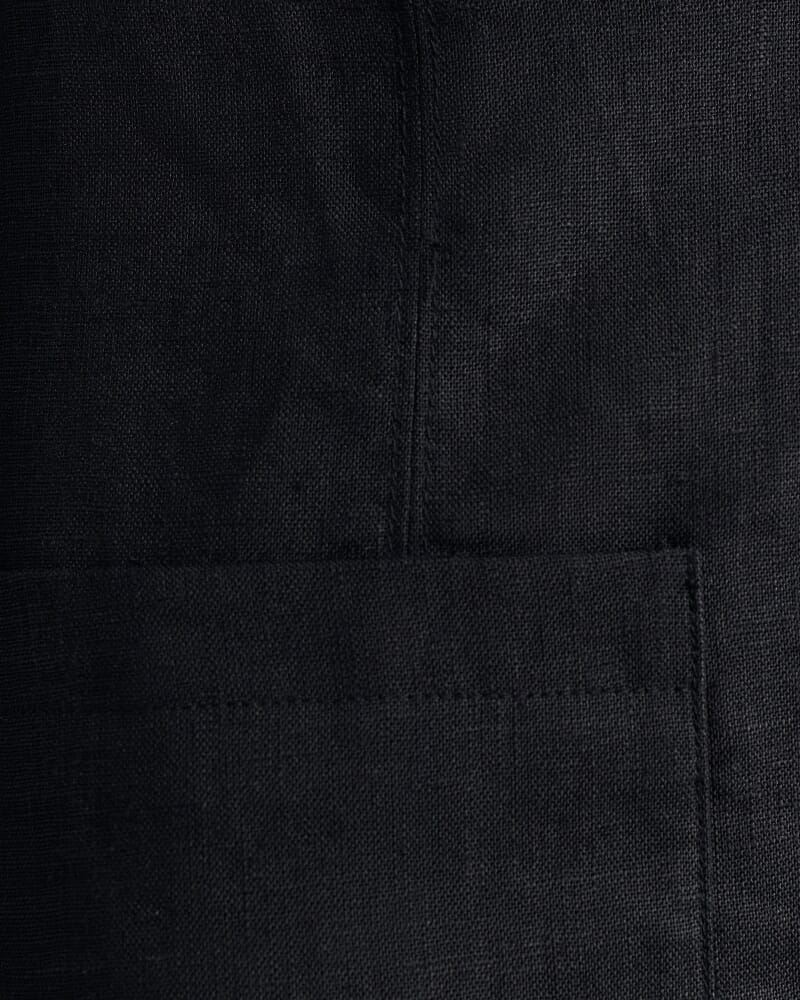 Kayla Linen Blazer in BLACK