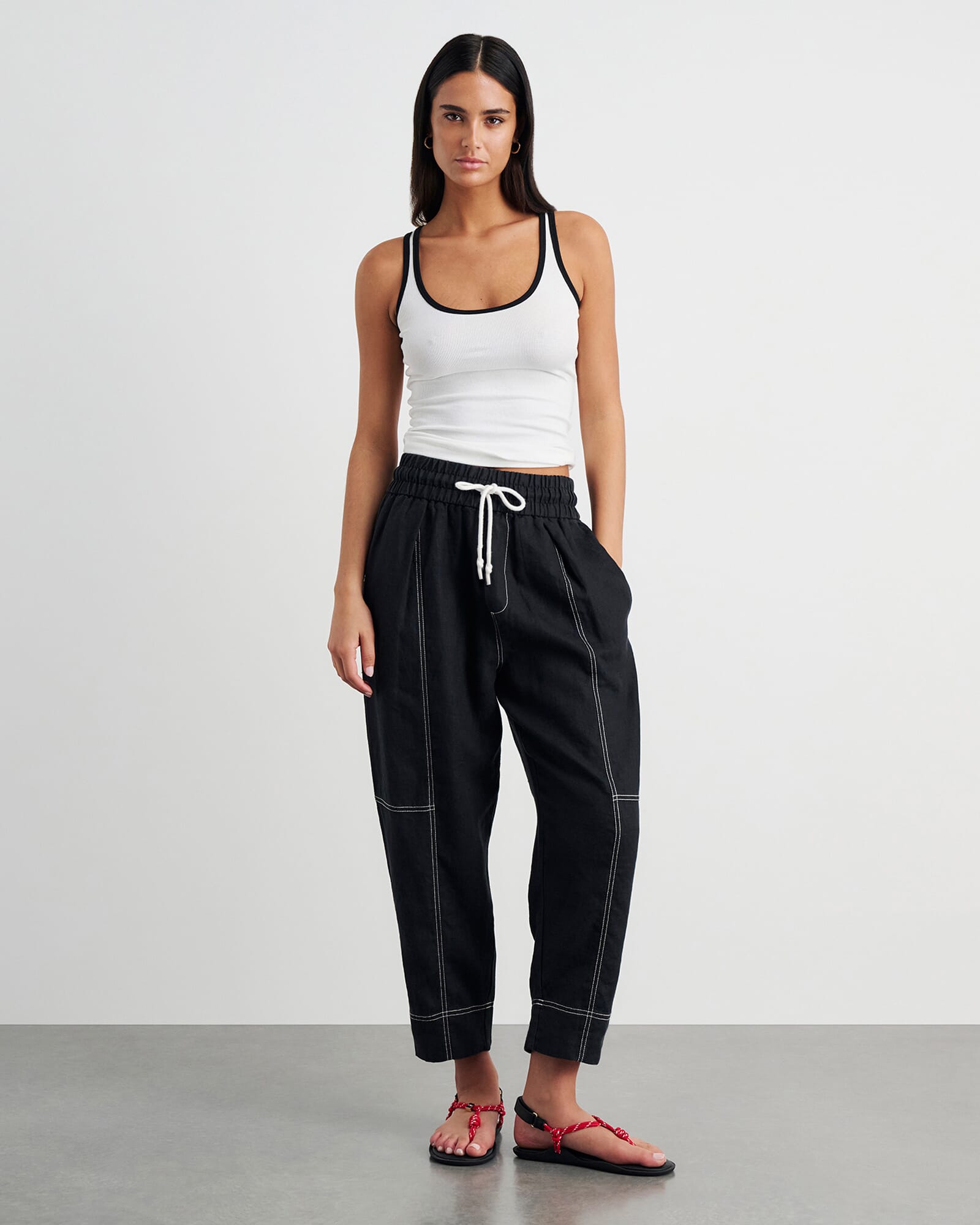 Sabine Linen Pull On Pant