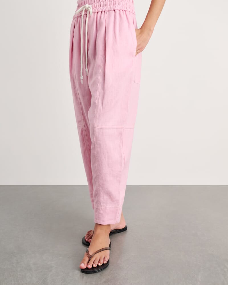 Sabine Linen Pull On Pant in DUSTY PINK