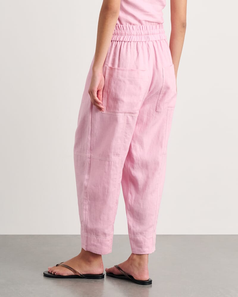 Sabine Linen Pull On Pant in DUSTY PINK