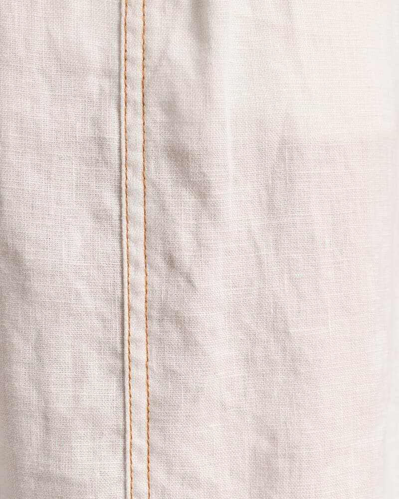 Sabine Linen Pull On Pant in WHITE