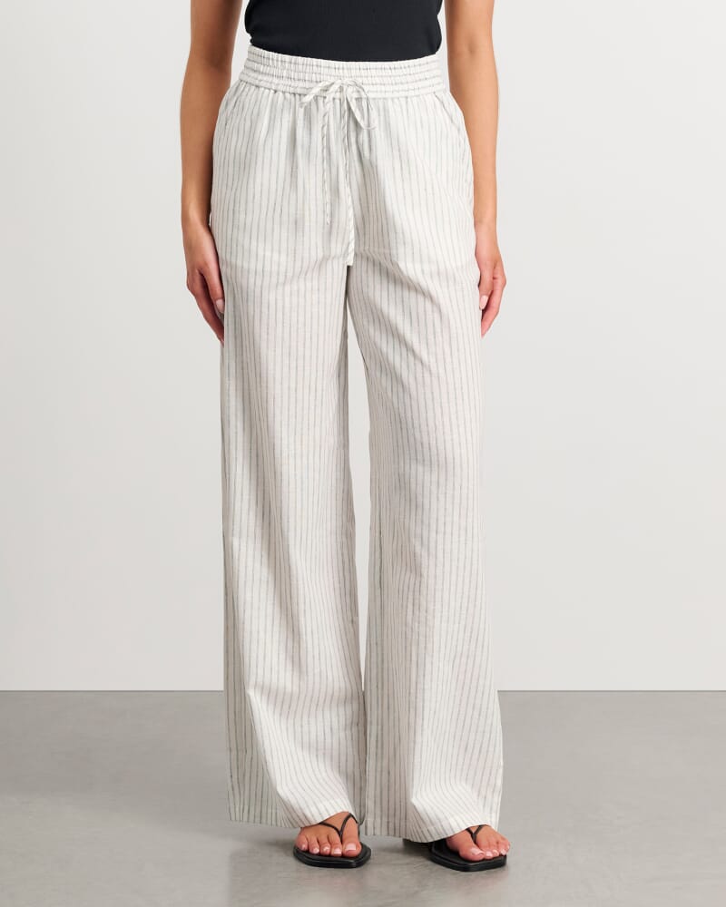 Jenni Stripe Pant in WHITE/BLUE