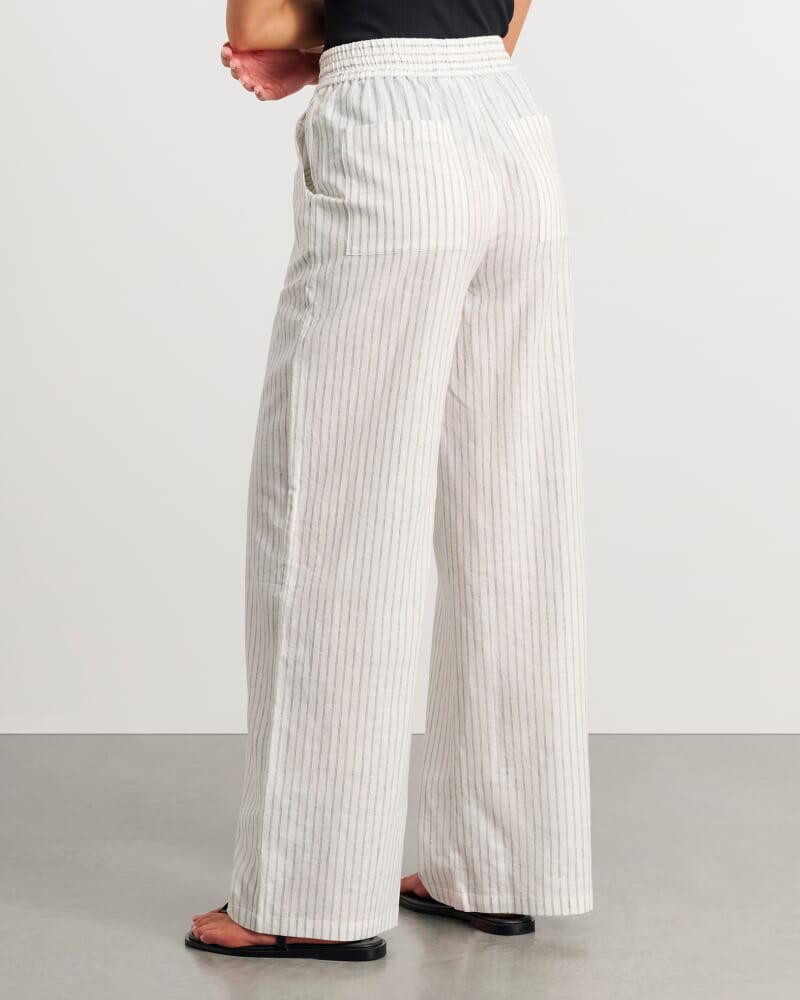 Jenni Stripe Pant in WHITE/BLUE