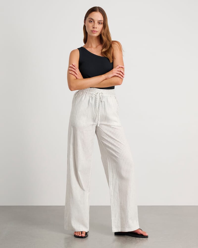Jenni Stripe Pant in WHITE/BLUE