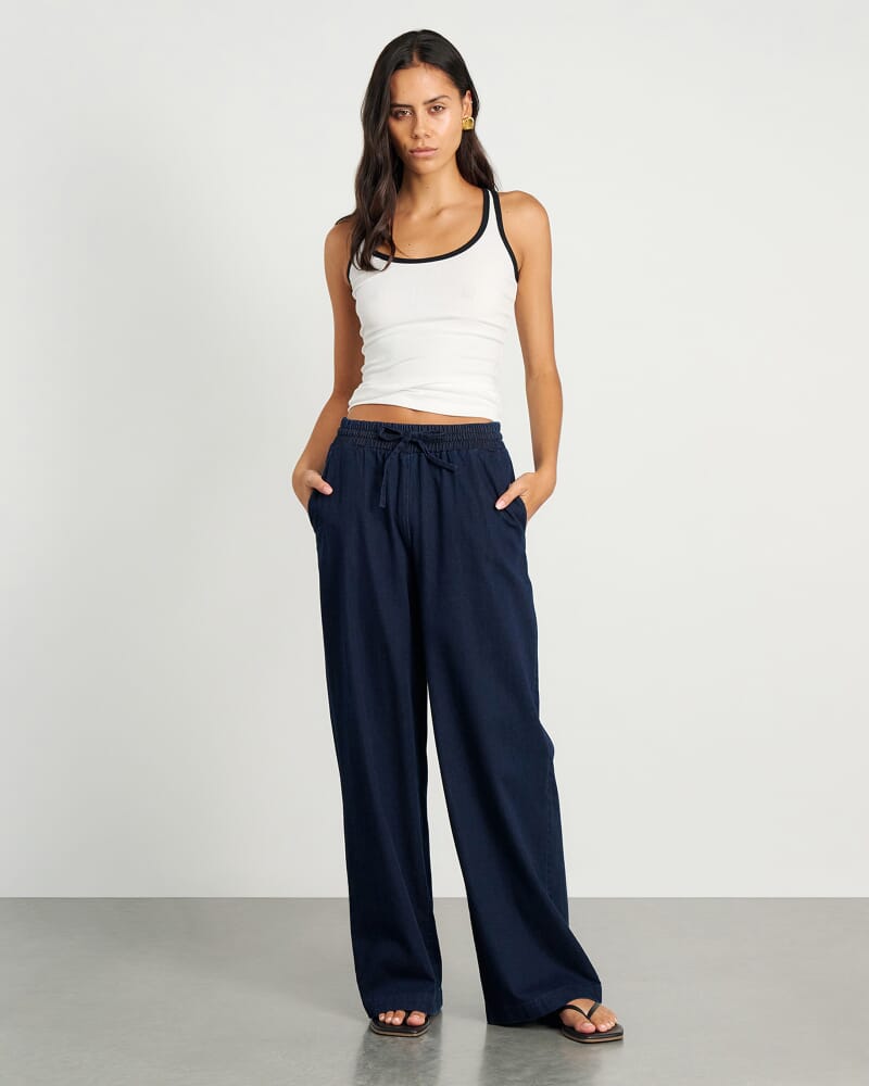 Jenni Chambray Pant in DARK WASH