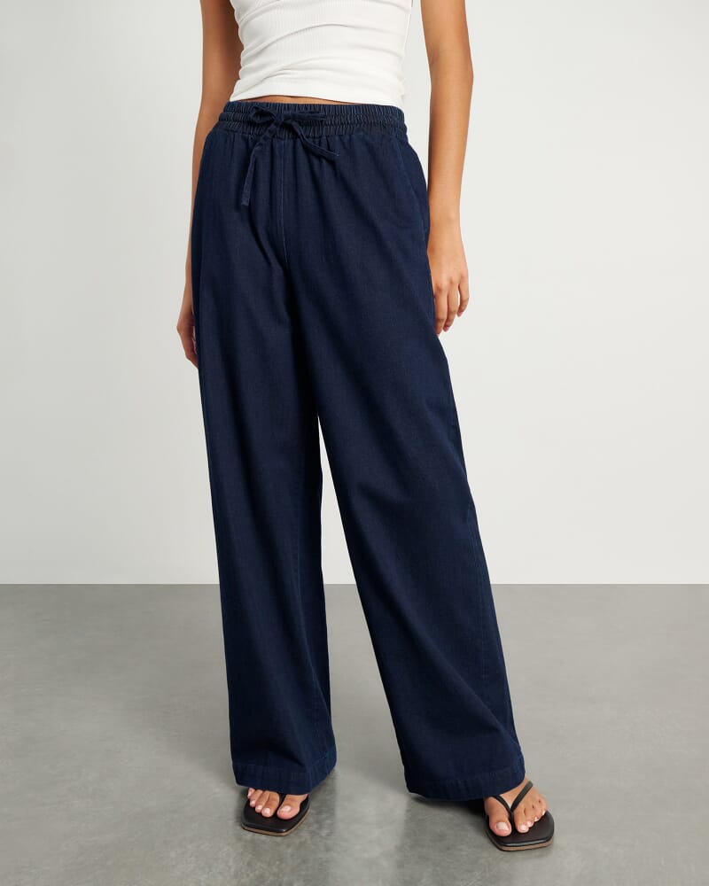 Jenni Chambray Pant in DARK WASH