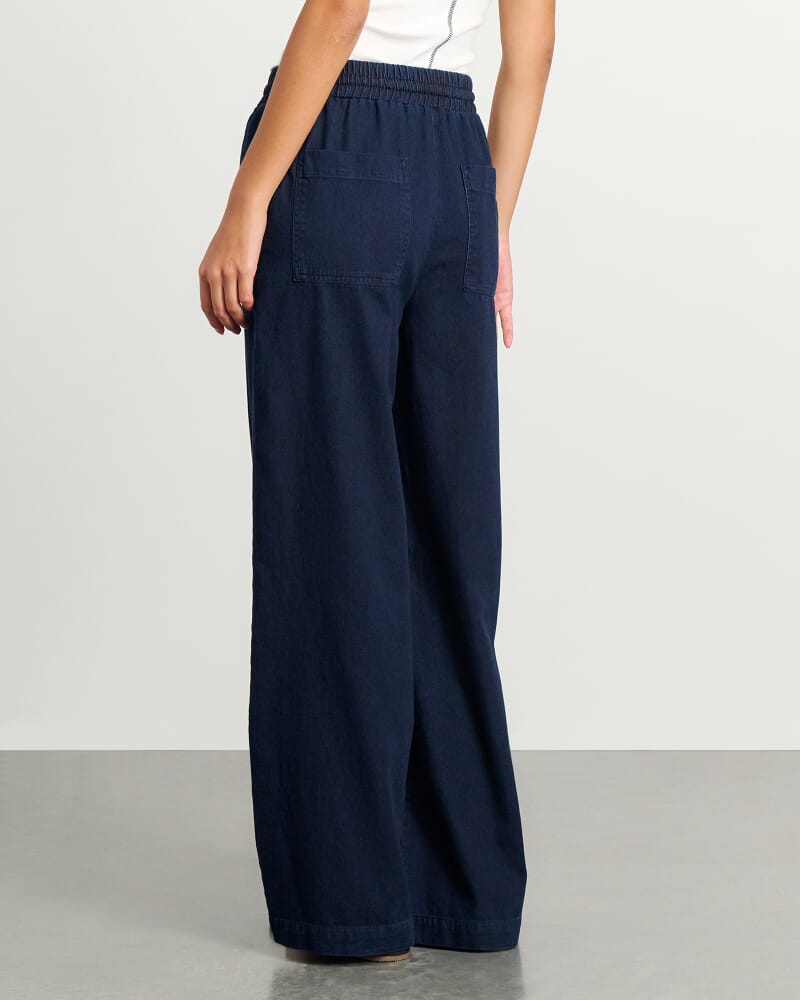 Jenni Chambray Pant in DARK WASH