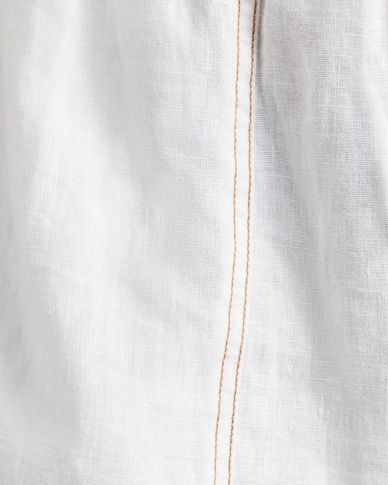 Gigi Linen Pull On Short in WHITE