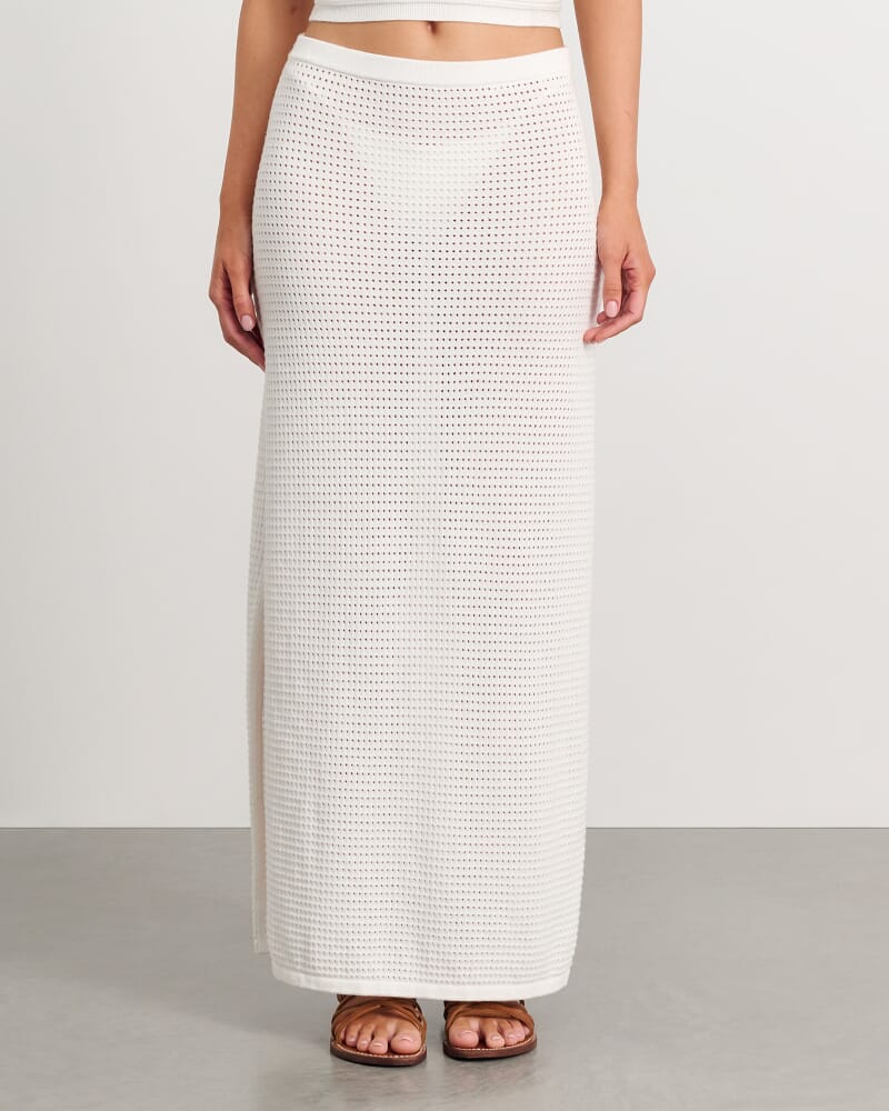 Beverley Knit Skirt in WHITE