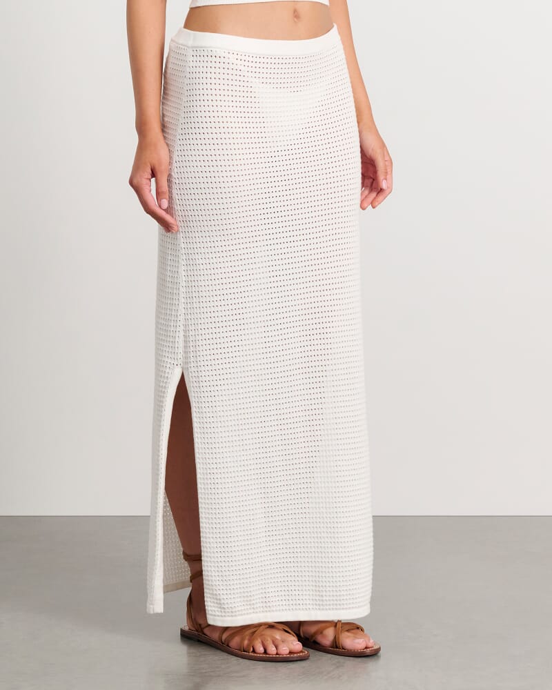 Beverley Knit Skirt in WHITE