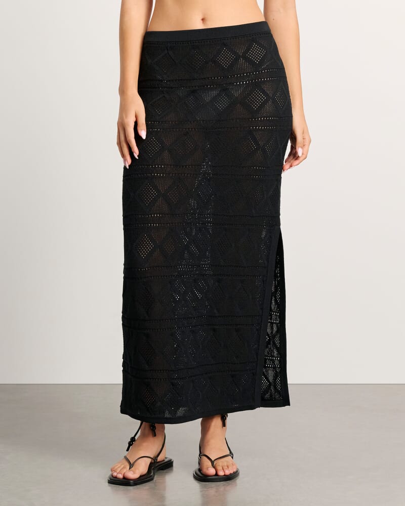 Alyssa Knit Maxi Skirt in BLACK