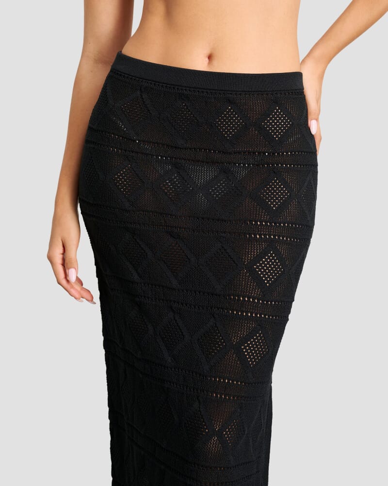 Alyssa Knit Maxi Skirt in BLACK
