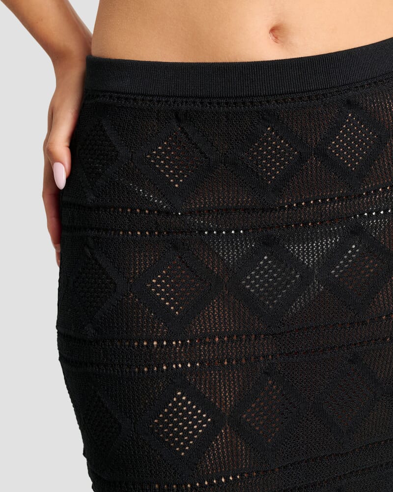Alyssa Knit Maxi Skirt in BLACK