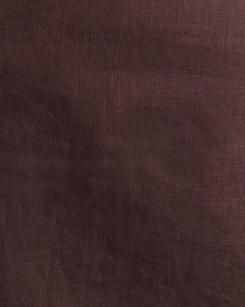 Stella Linen Wrap Mini Skirt in DARK CHOCOLATE