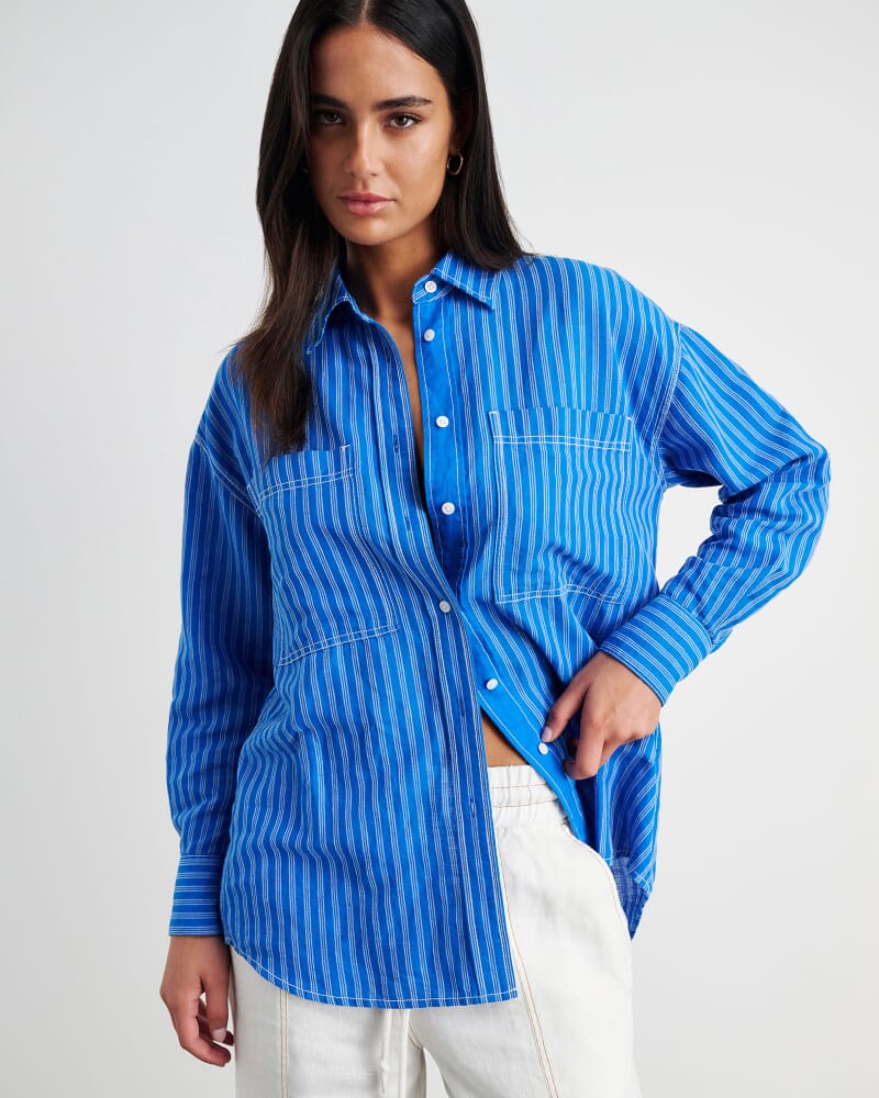 Winona Stripe Shirt in BLUE MULTI