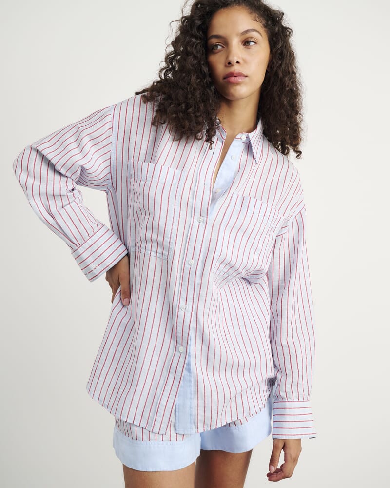 Winona Stripe Shirt in BLUE/RED