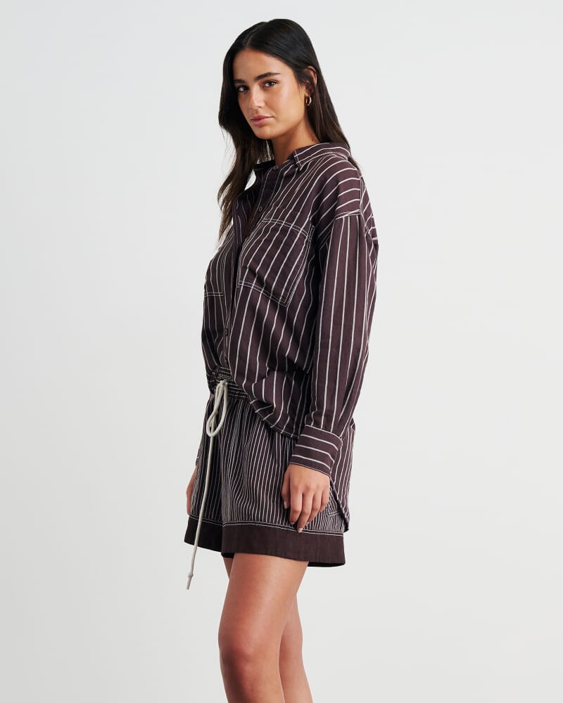 Winona Stripe Shirt in BROWN MULTI