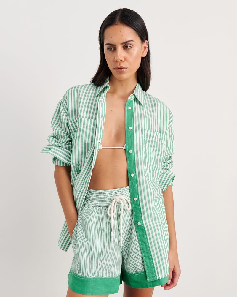 Winona Stripe Shirt in GREEN MULTI