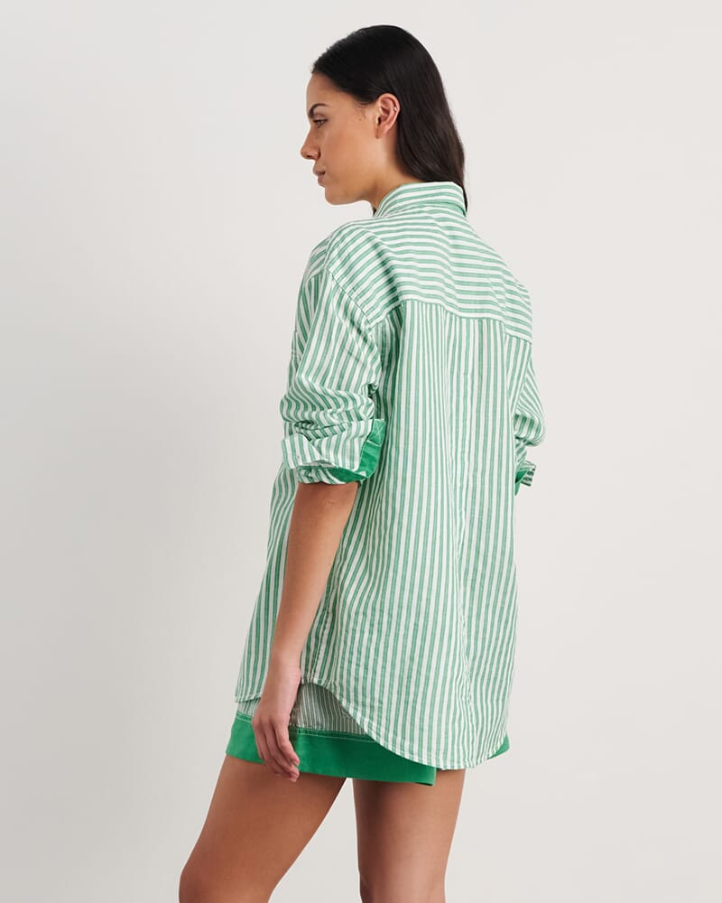 Winona Stripe Shirt in GREEN MULTI