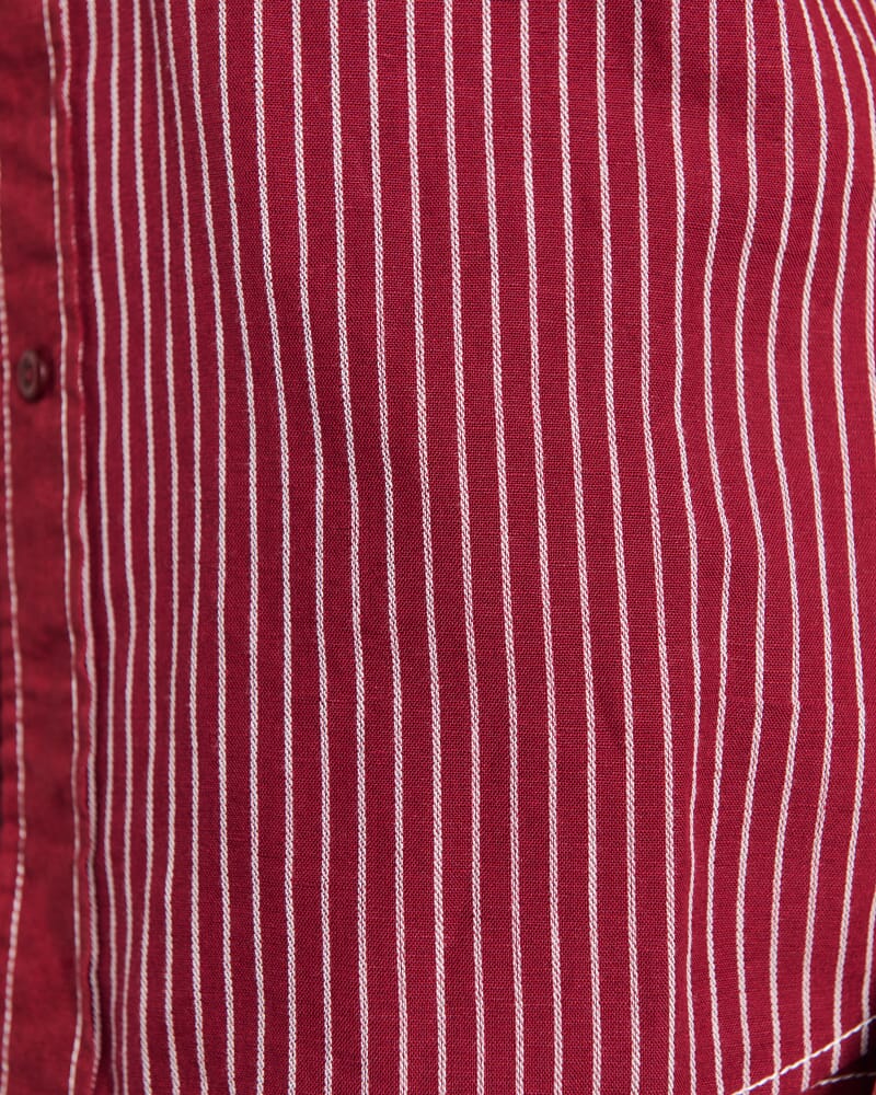Winona Stripe Shirt in IVORY/BURGUNDY