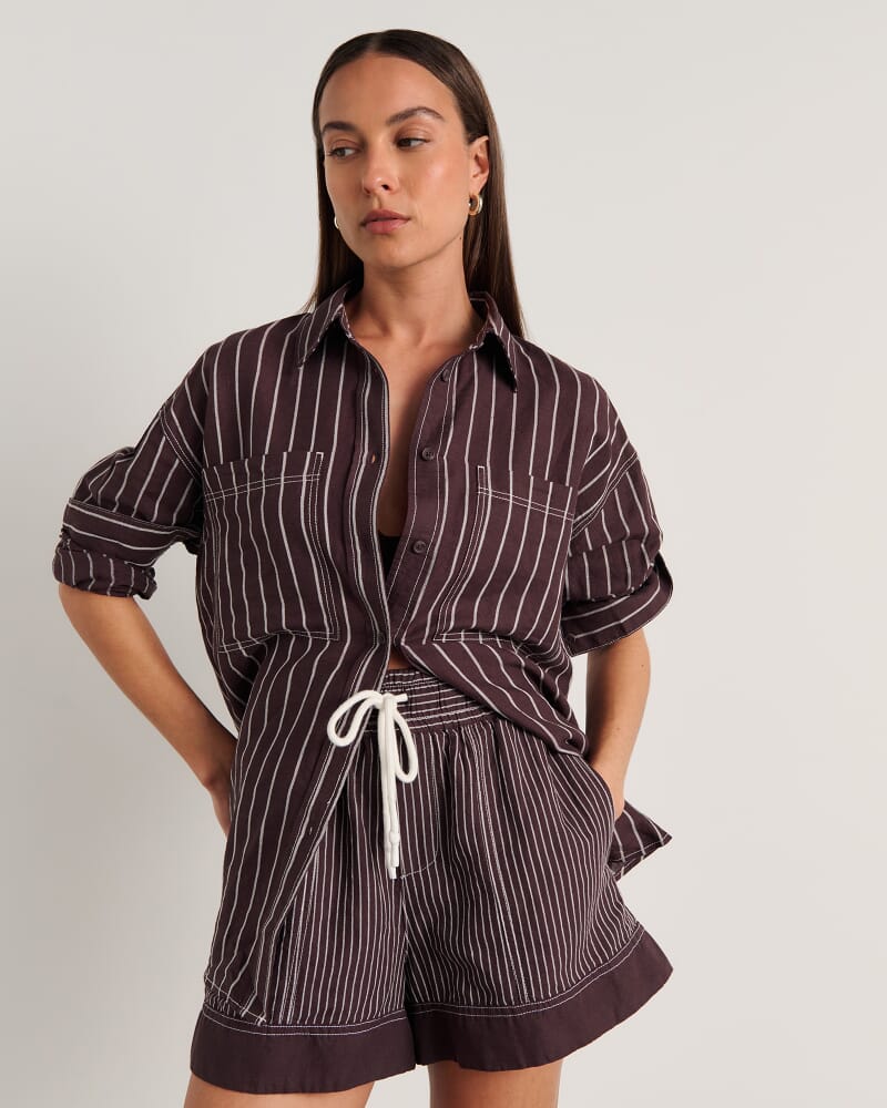 Winona Stripe Shirt in BROWN MULTI