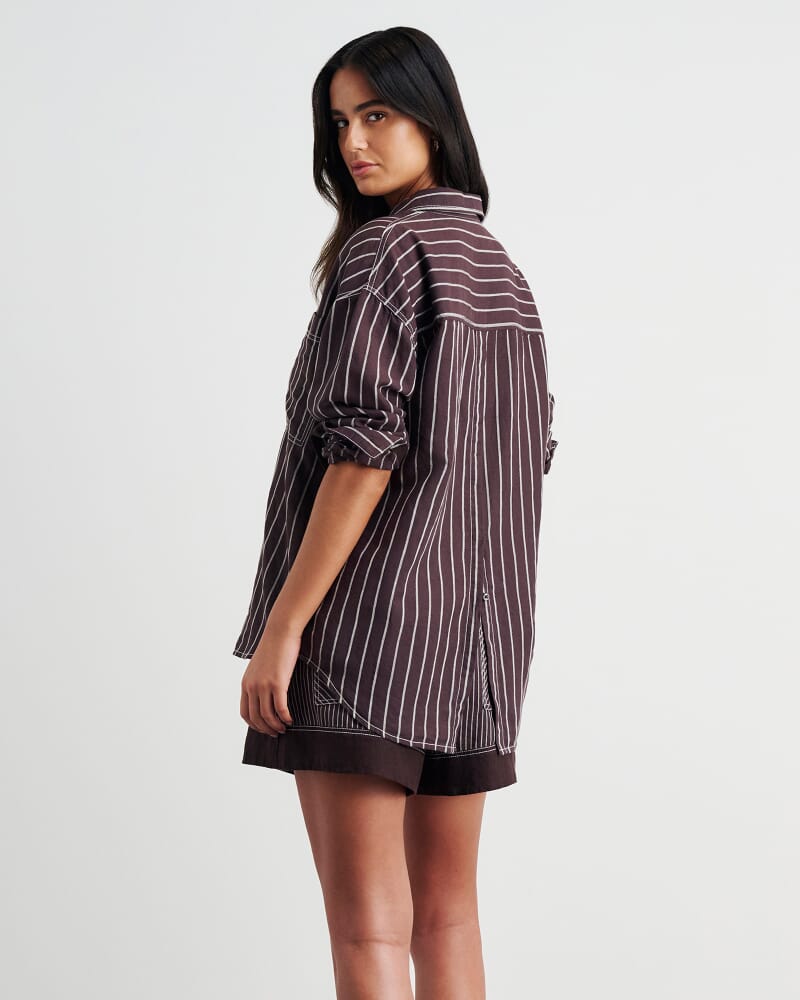 Winona Stripe Shirt in BROWN MULTI