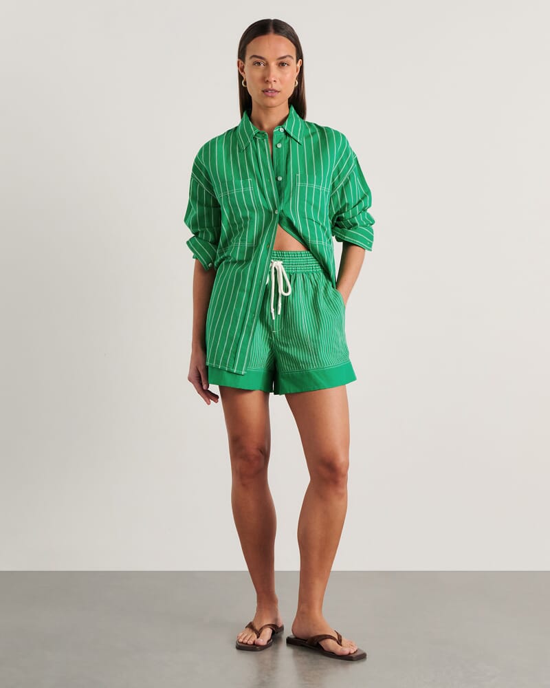 Winona Stripe Shirt in GREEN MULTI