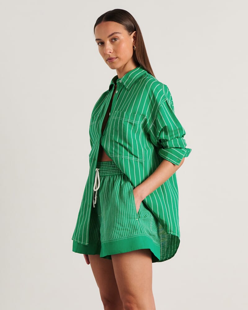 Winona Stripe Shirt in GREEN MULTI