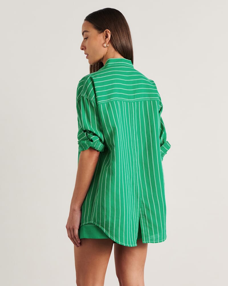 Winona Stripe Shirt in GREEN MULTI
