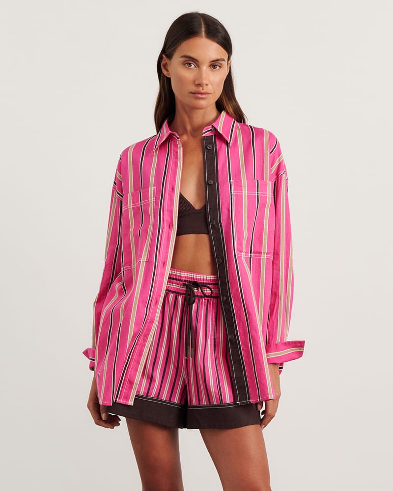 Winona Stripe Shirt in PINK MULTI