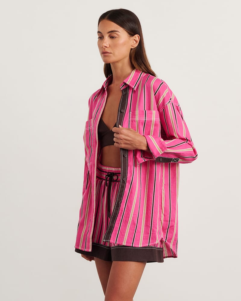Winona Stripe Shirt in PINK MULTI