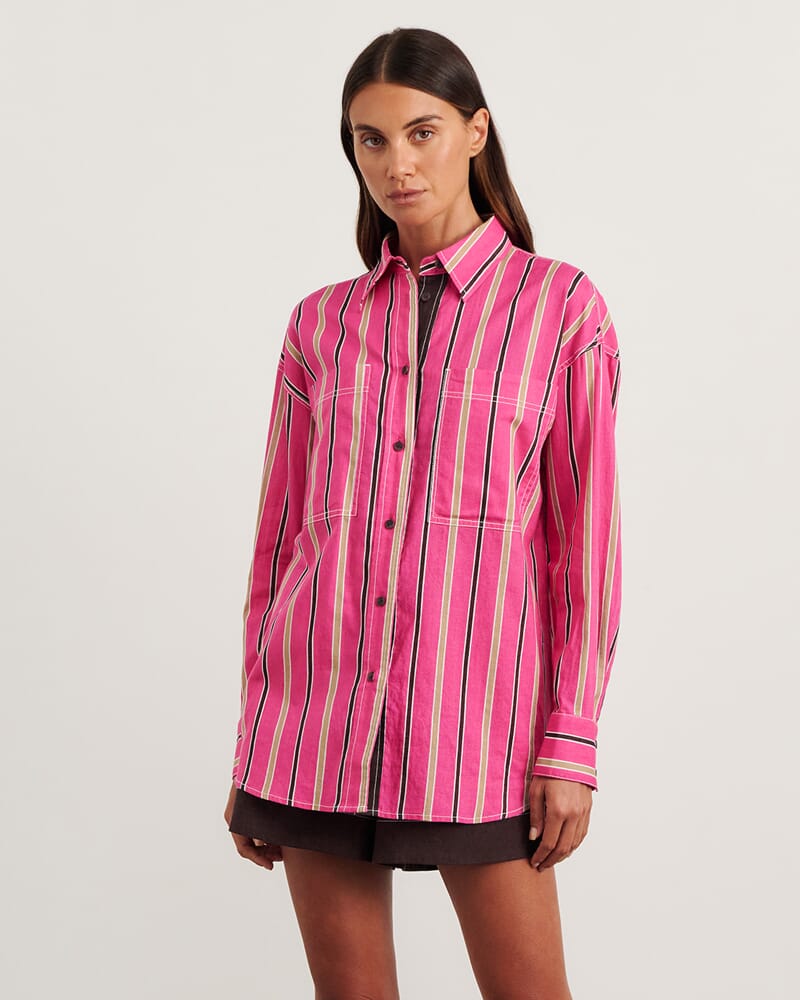Winona Stripe Shirt in PINK MULTI
