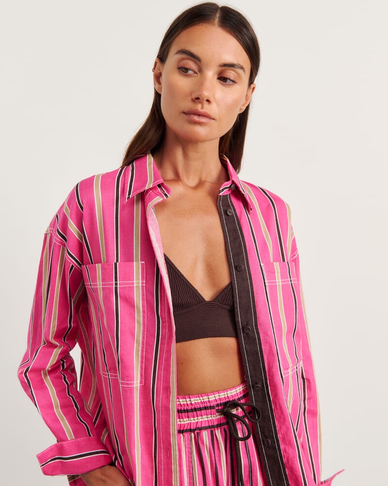 Winona Stripe Shirt in PINK MULTI