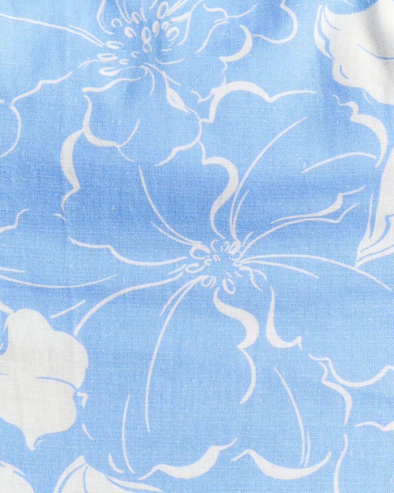 Fiore Linen Top in SKY BLUE