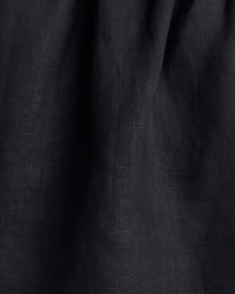 Ariel One Shoulder Linen Top in BLACK