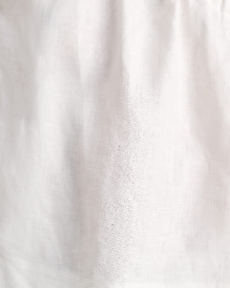 Ariel One Shoulder Linen Top in WHITE