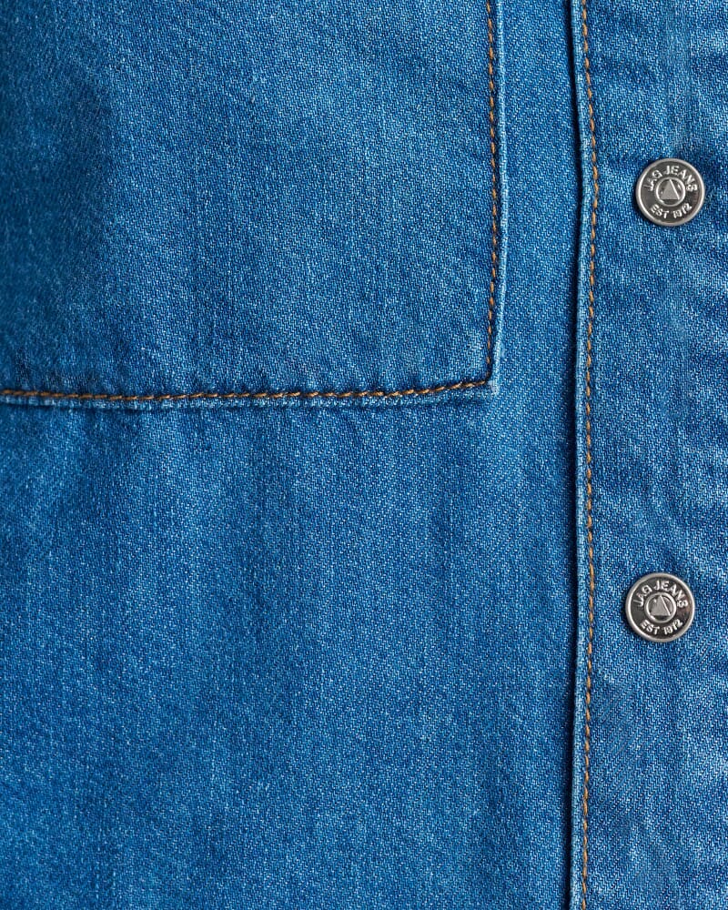 Loe Denim Short Sleeve Shirt in BLUE VINTAGE